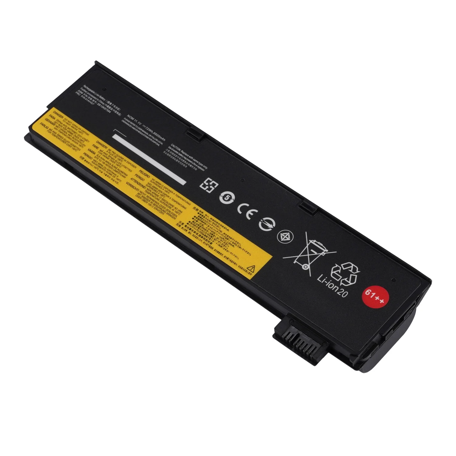 01AV427 Laptop Battery for Lenovo ThinkPad 61++ 01AV428 01AV492 4X50M08812 SB10K97584 SB10K97585 10.8V 72Wh 6-Cell