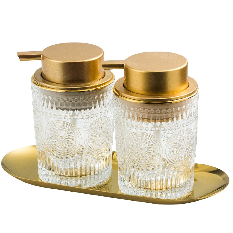 Novel glass liquid storage containers 200ml glass lotion press bottles
