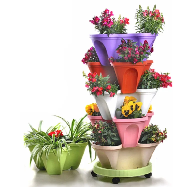 Plastic Hydroponic Vertical Tower for Flowers Garden