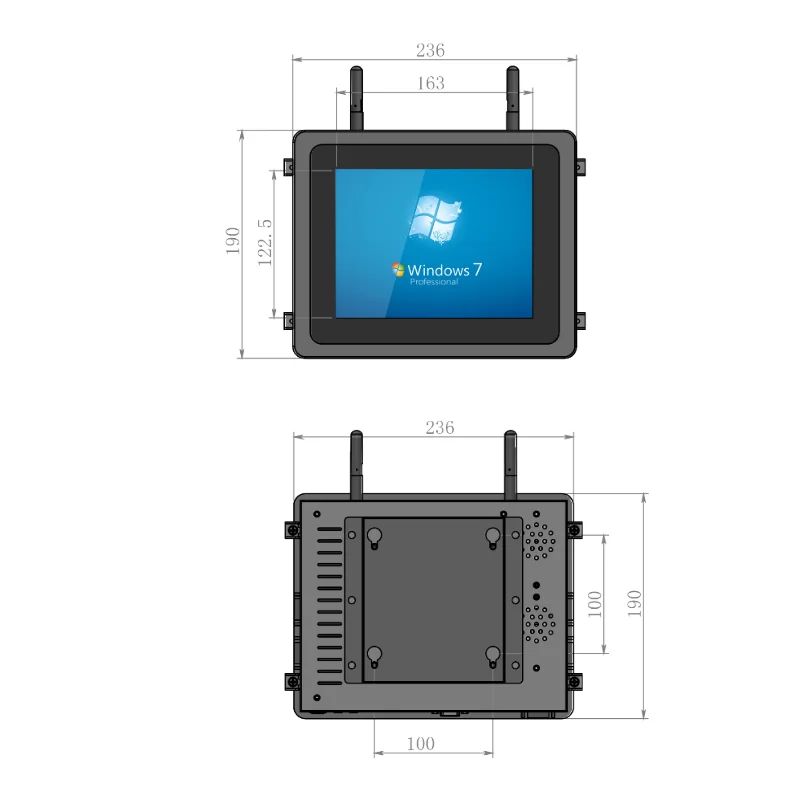 HUGEROCK PTC08W cheap Business IP65 Embedded RJ45 capacitive Linuxs open frame Linux All In One Panel Pc Computer