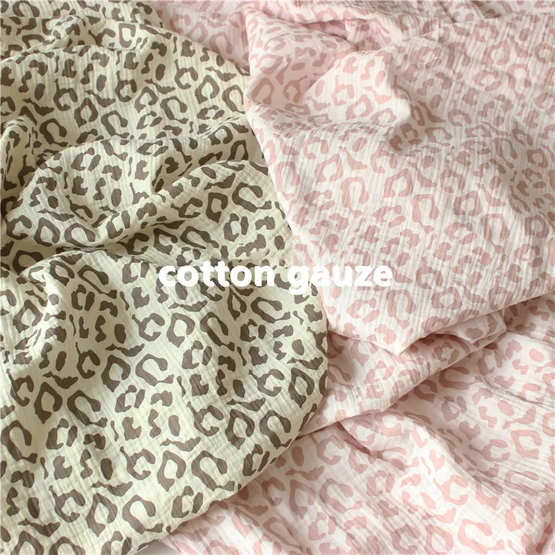 ready goods one roll 100m soft cotton 2 layer strip crinkle gauze muslin fabric for baby dress diapers