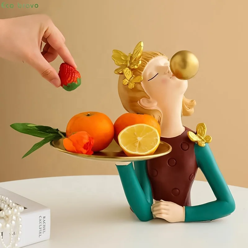 Modern Artificial Gifts Crafts Bubble Girl Resin Crafts Ornament Home Gecor Creative Storage Tray Home Accessories Gift Sets
