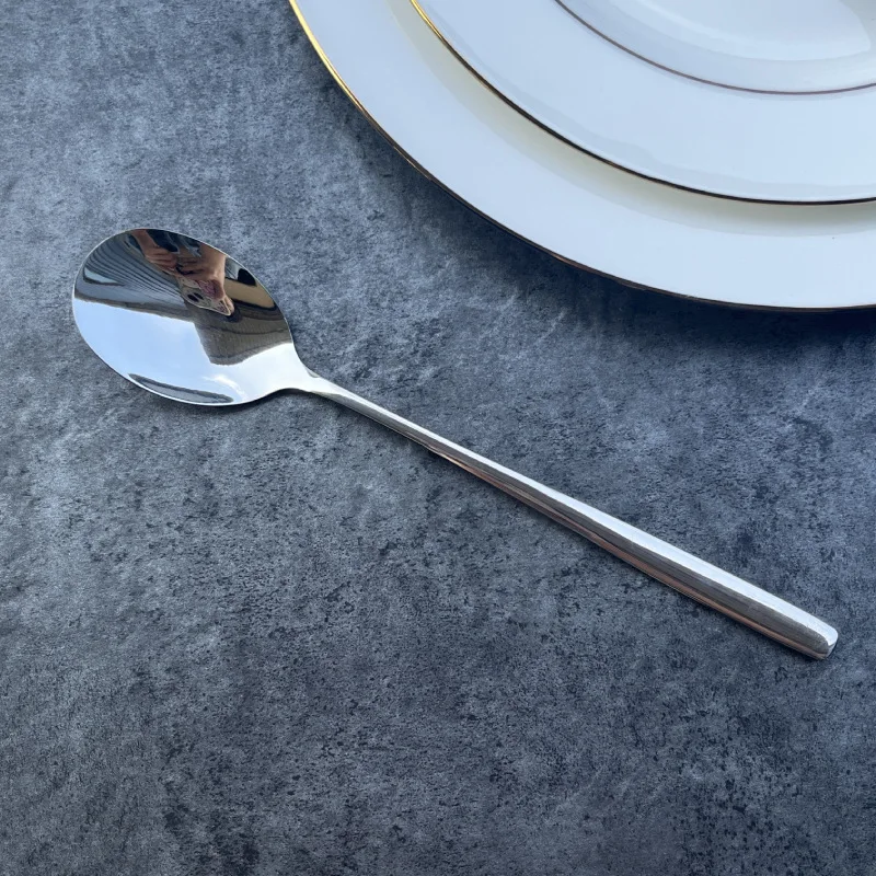 Cutlery set travel utensils set fork spoon stainless steel tableware 304 long handle household silver spoon fork stainless fork