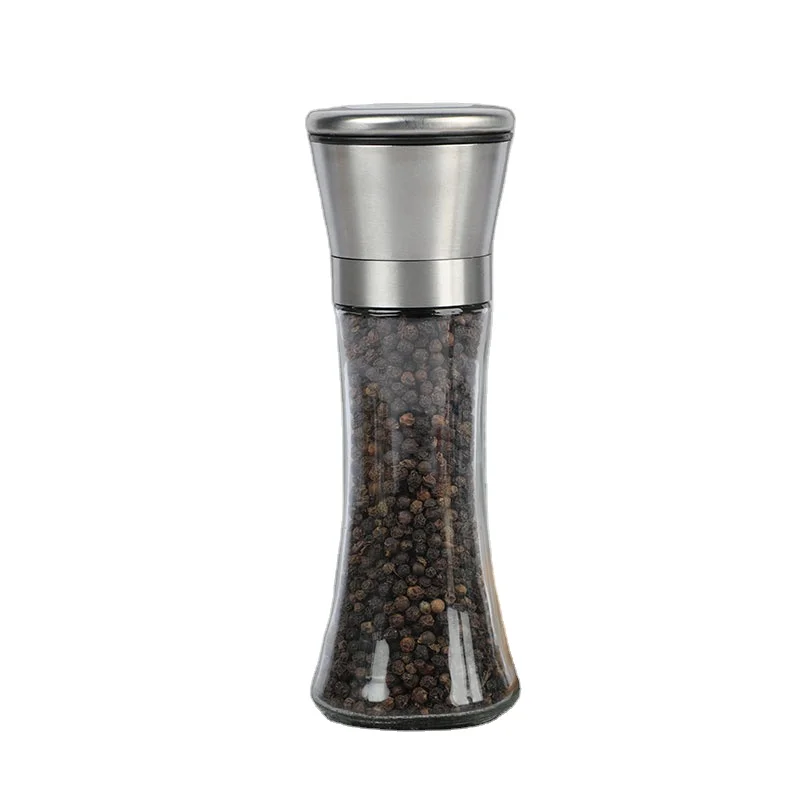 Factory Direct Sales Simple and Beautiful Glass The Seasoning Bottle Spice Pepper Grinder