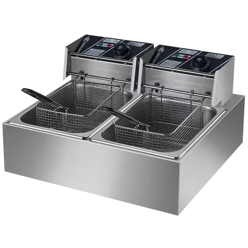 Factory Fryer Commercial Electric Deep  Fryers 2 tank 16L Electric Fried Chicken Chops French Fries Fried Machine Electric Fryer