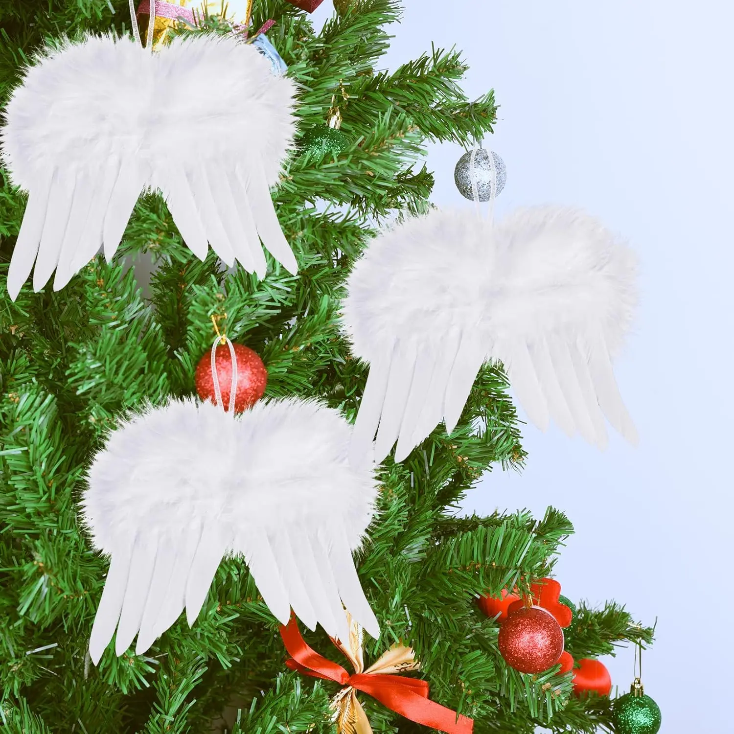 Wholesale Mini Feather Angel Wing for Crafts DIY costume White Hanging Christmas Tree Party home Decor baby Ornaments Decoration