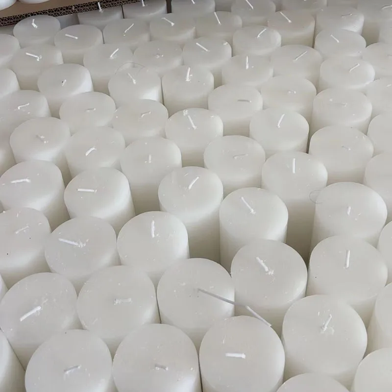 Wholesale factory white pillar candle custom multiple sizes burning smokeless scented pillar candles wedding
