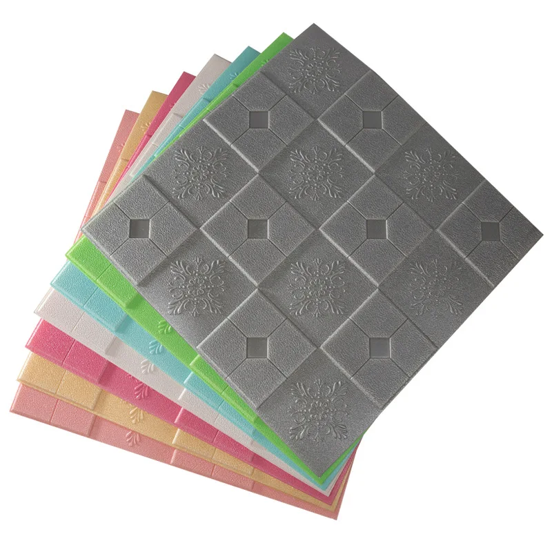 
Pure color easily install self adhesive 3d square design wall panel for interior wall decoration 