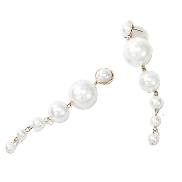
2020 fashion wholesale Yiwu jewelry pearl long drop woman earrings 