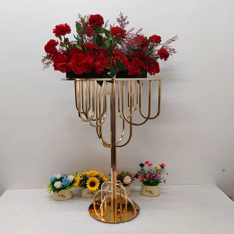 Wholesale Flower Ball Centerpiece Stand Gold Tall Metal Flower Centerpieces For Wedding Table