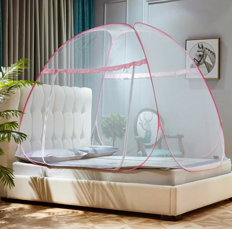 Outdoor camping Trip foldable portable pop up bed mosquito net mongolia mosquito net encrypted for 2 doors