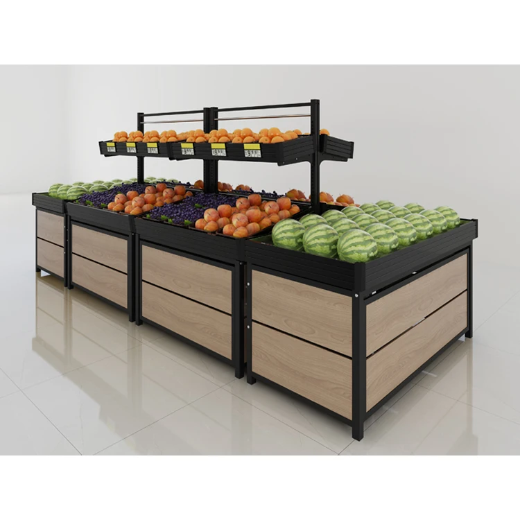 Customized Supermarket Vegetable Stand Display Shelf Basket Fruit Shelves