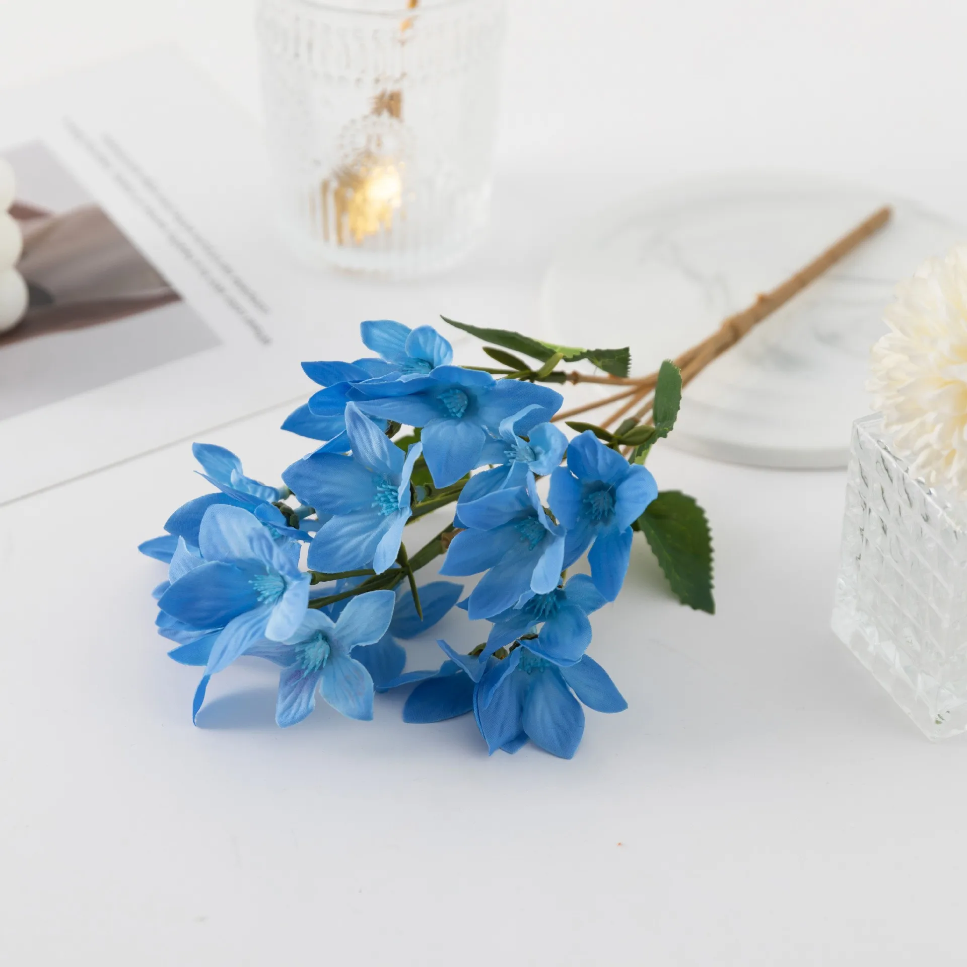 Wholesale artificial rain orchid fresh light luxury Freesia home wedding photography props decoration