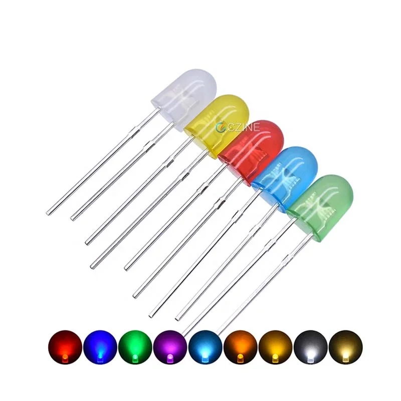 CZINELIGHT 1000pcs Packet Dip Light Emitting Diode Diffuser 5mm Oval Led