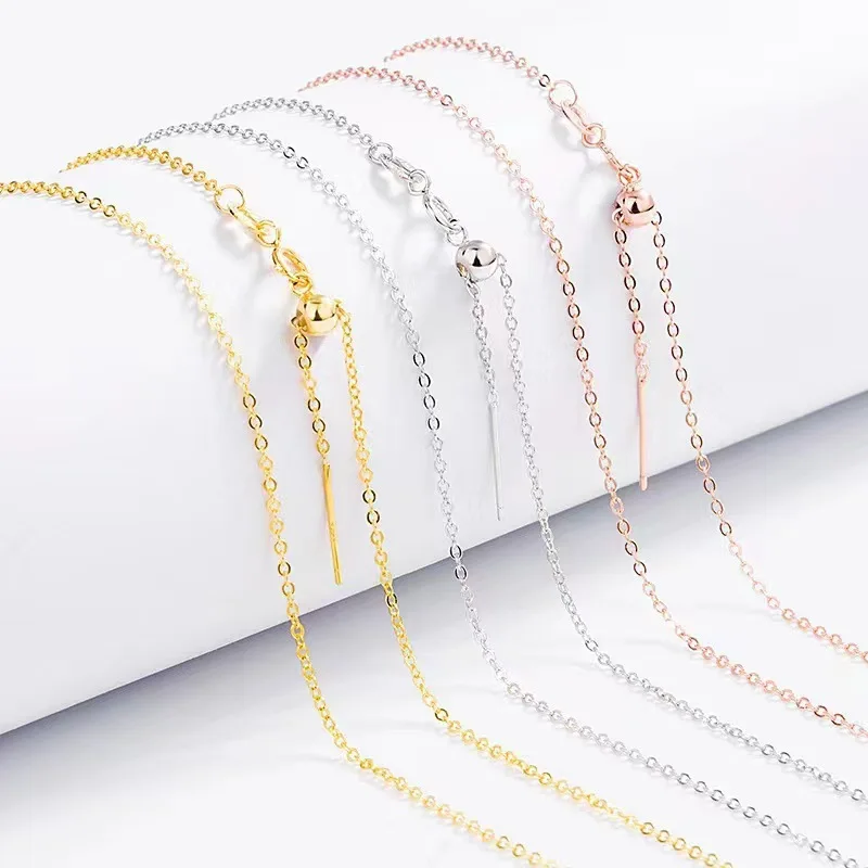 Diy Sliding Bead Length Adjustable Fine Quality 925 Italian Silver Chain letter heart Necklace In Silver Jewelry