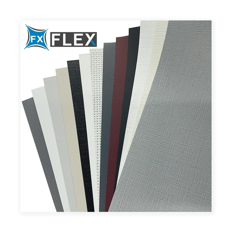 FLFX Electric Vertical Glass Fiber Roller Blind Fabric PVC Window Curtain Roller Shades Fabric