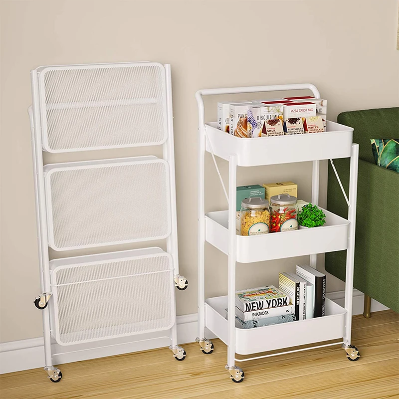 Slide Out Mesh Storage Cart Storage Tower Rack Storage Shelves for Home Kitchen