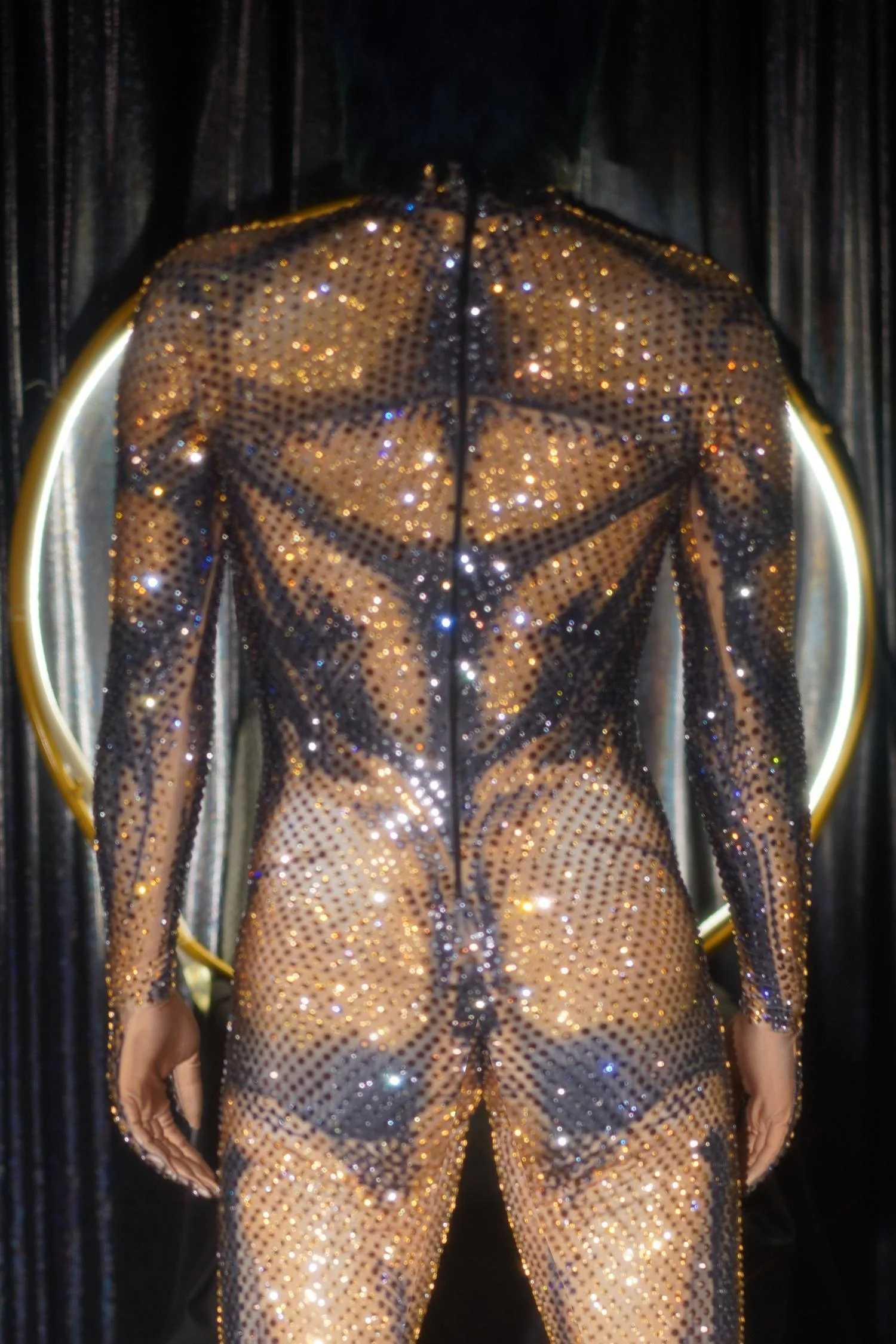 Sexy One Piece Body Suit Party Costume Queen Festival Outfit Men Luxury Fashion Shinny Crystal Jumpsuit