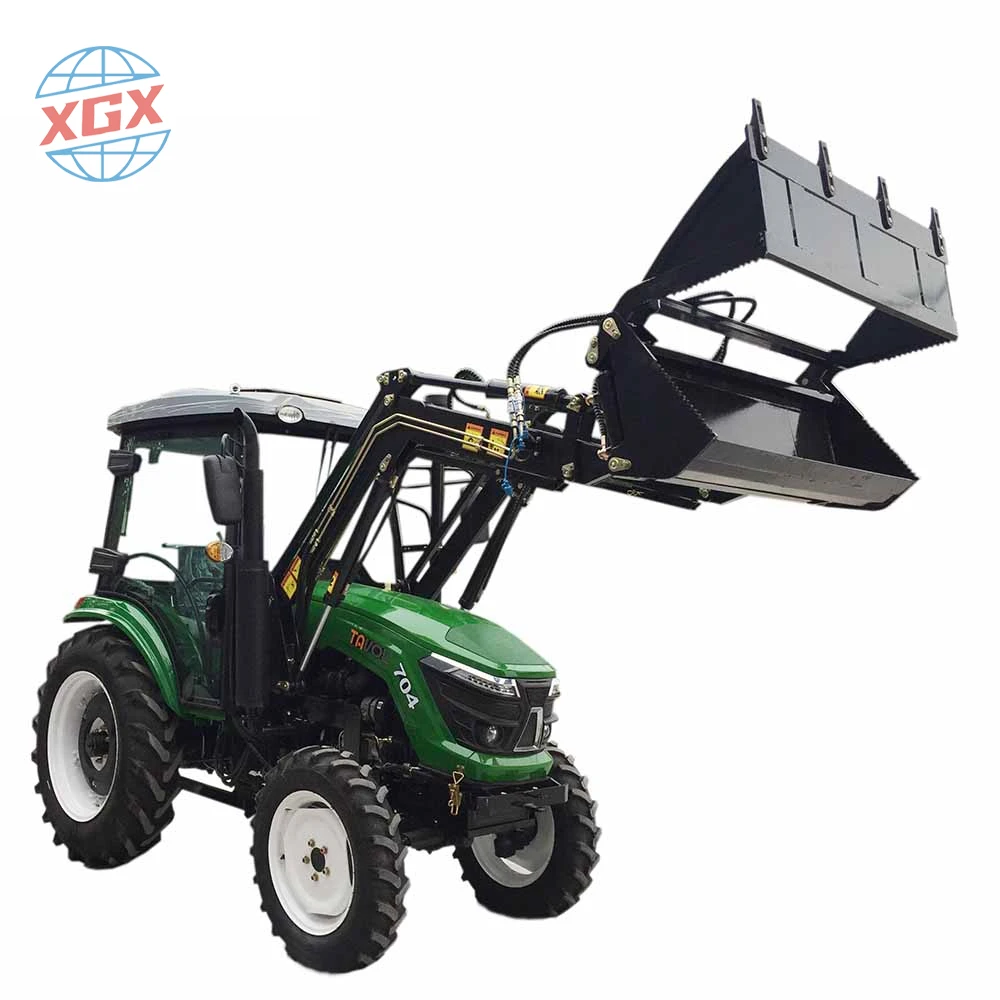 Распродажа 60hp 70hp 4wd сельскохозяйственный садовый трактор для сельского хозяйства с фронтальным погрузчиком и экскаватором