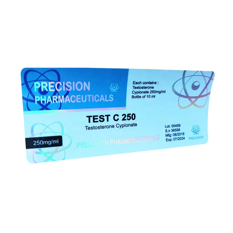 VL-142 Hologram TEST E 250mg/ml steroid label all kinds of pharmaceuticals bottle labels for 10ml vials