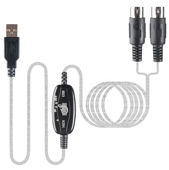 Миди-кабель для клавиатуры компьютера USB конвертер музыкальной студии миди-кабели черный