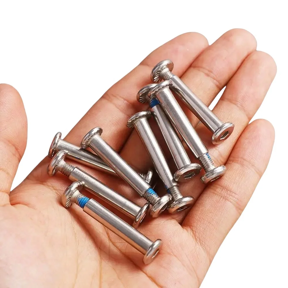 34mm Inline Roller Skate Screws Axles Skates Blades Screws Silver Hexagon Screw Parts For Adult Kids Skating Shoes