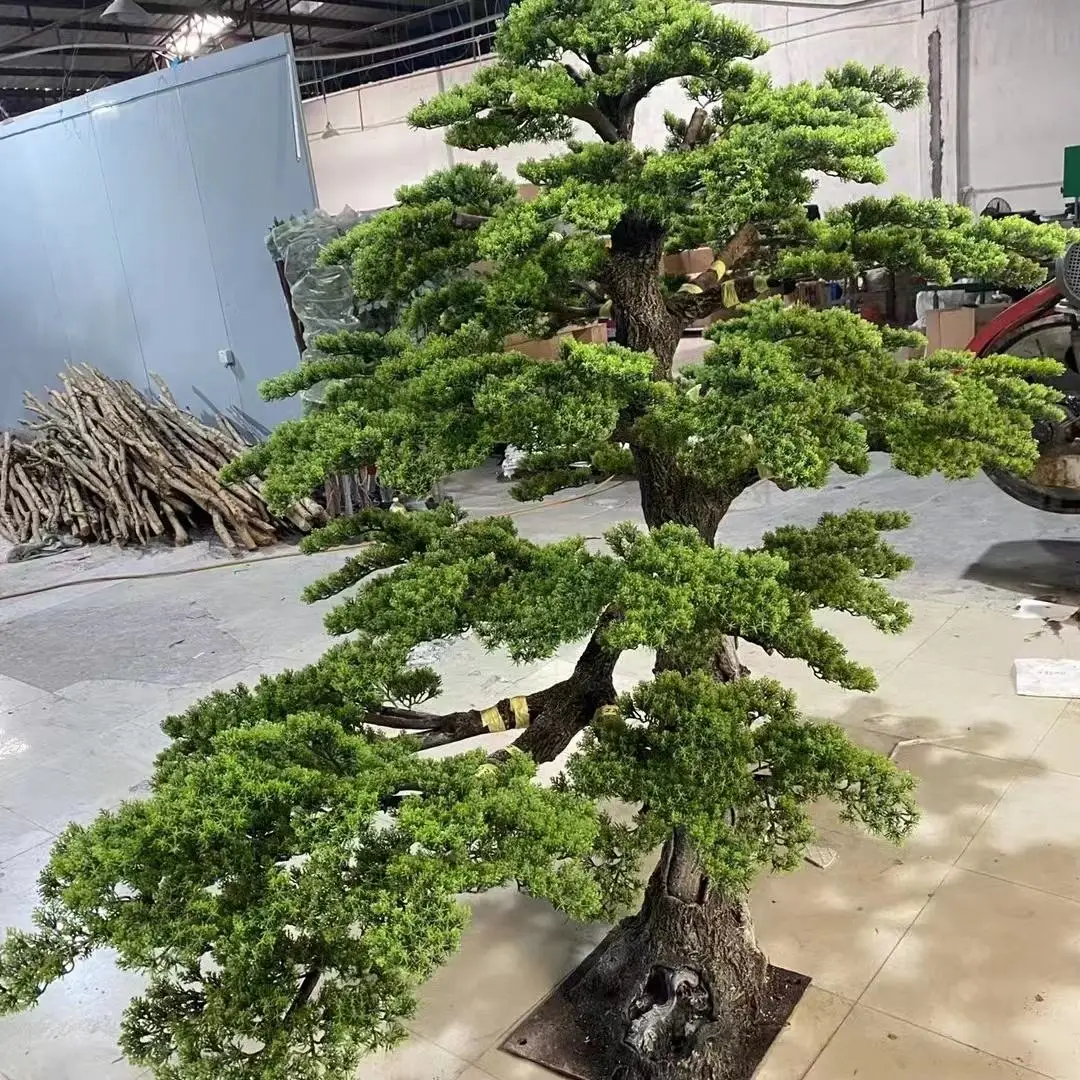 Customized Large Indoor Simulation Podocarpus Plant Ornamental Trees Plant Artificial Pine Trees Artificial Trees