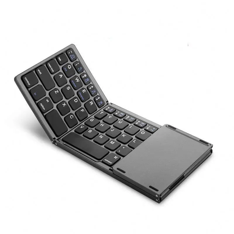 Foldable Wireless Keyboard Rechargeable Portable Mini Wireless Keyboard With Touchpad Mouse For IOS Android Windows PC Tablet