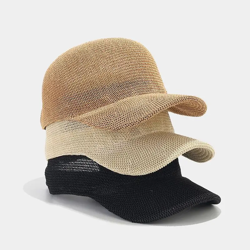 High Quality Unisex Casual Adjustable Breathable Straw Baseball Cap Straw Hat With Custom Logo Straw Baseball Hat