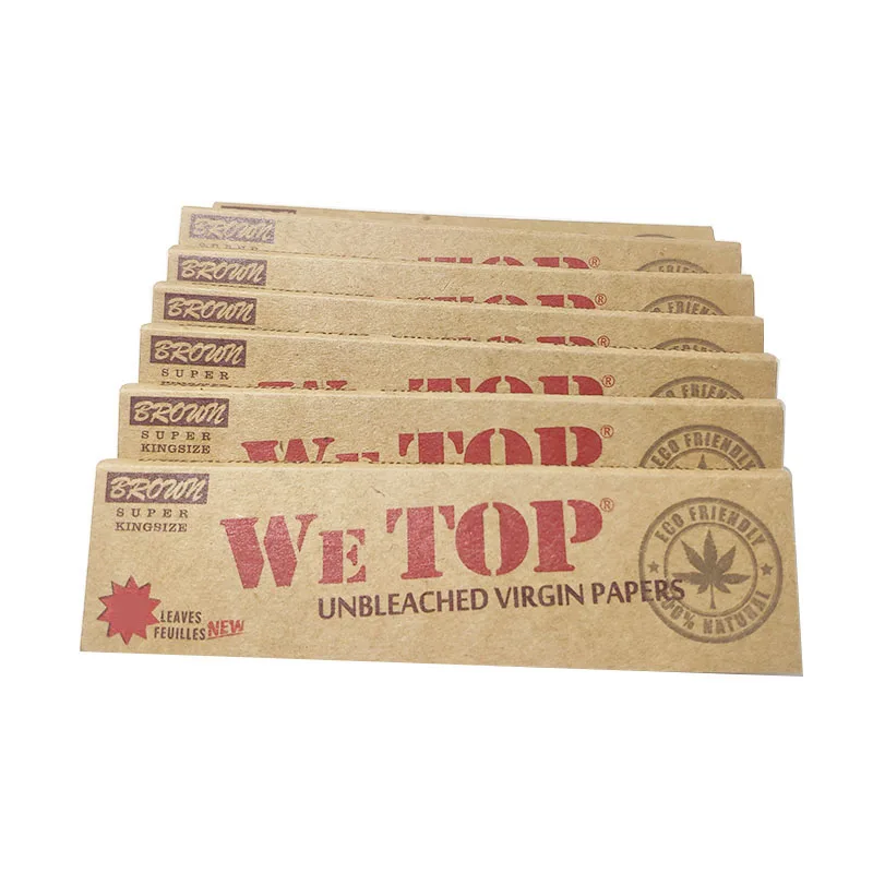 WE TOP rolling smoking tobacco cigarette papers wetop brown paper XL king size slim