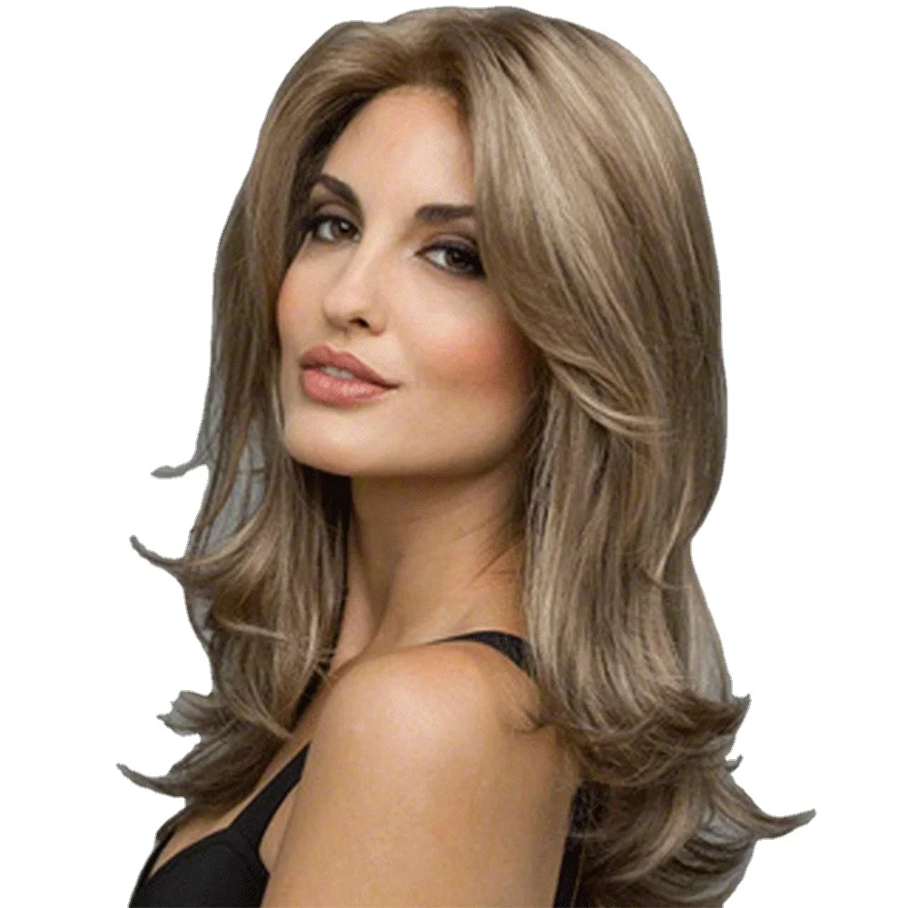 Cheap Wig Female Europe And America Wig Female Wig Multicolor Medium And Long Curly Hair Chemical Fiber Headgear