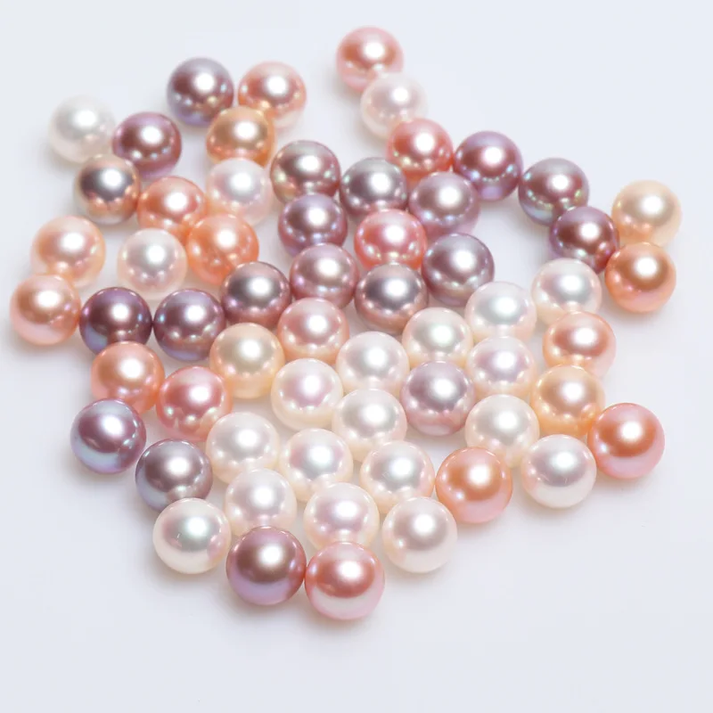 2024 High Quality Handmade 8mm Freshwater White Loose Shell Pearls for Jewelry Making Pink Color Imitation Pearl 5-6mm Size