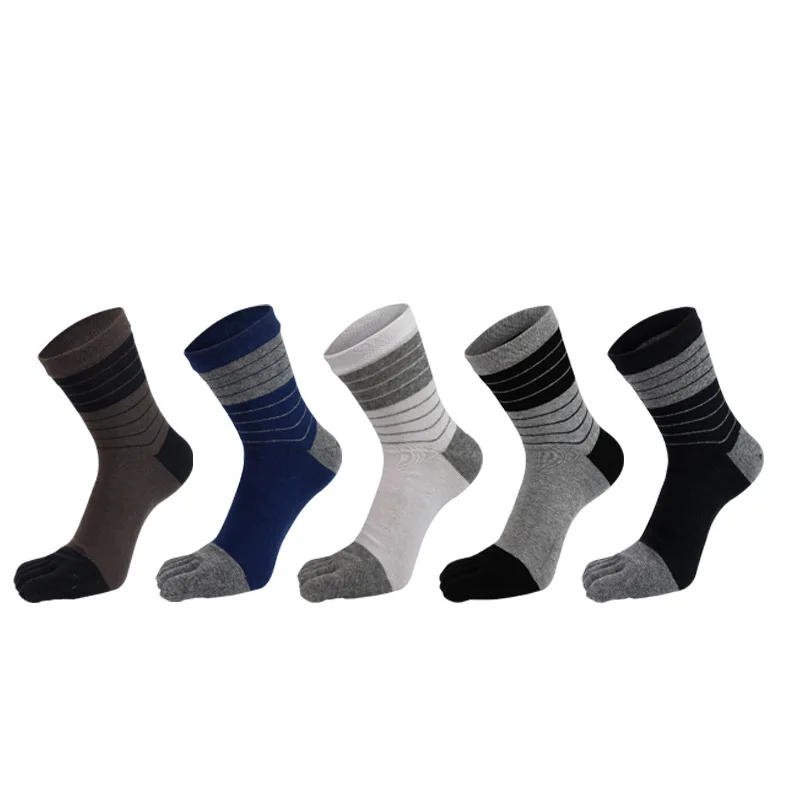New Five Finger Socks For Man Combed Cotton Colorful Breathable Sweat Deodorant Antibacterial Fashion Sport Socks With Toes
