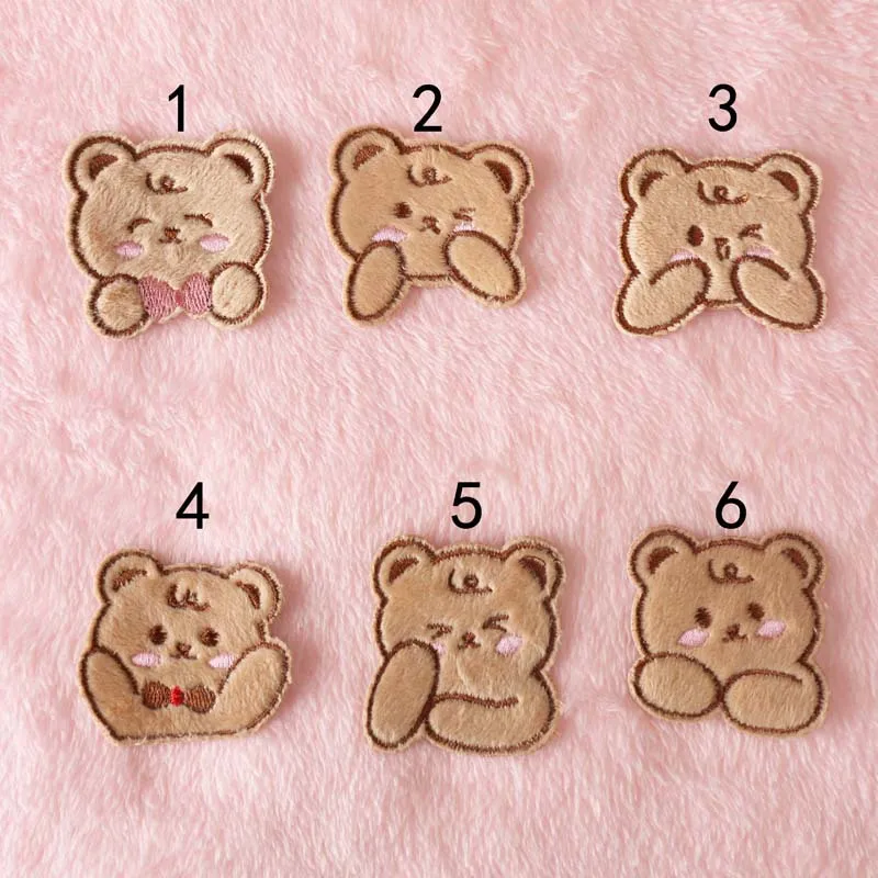 Computer Embroidery Iron on Applique Cute Cartoon Bear Patches Custom Embroidered Patches for Baby Clothes