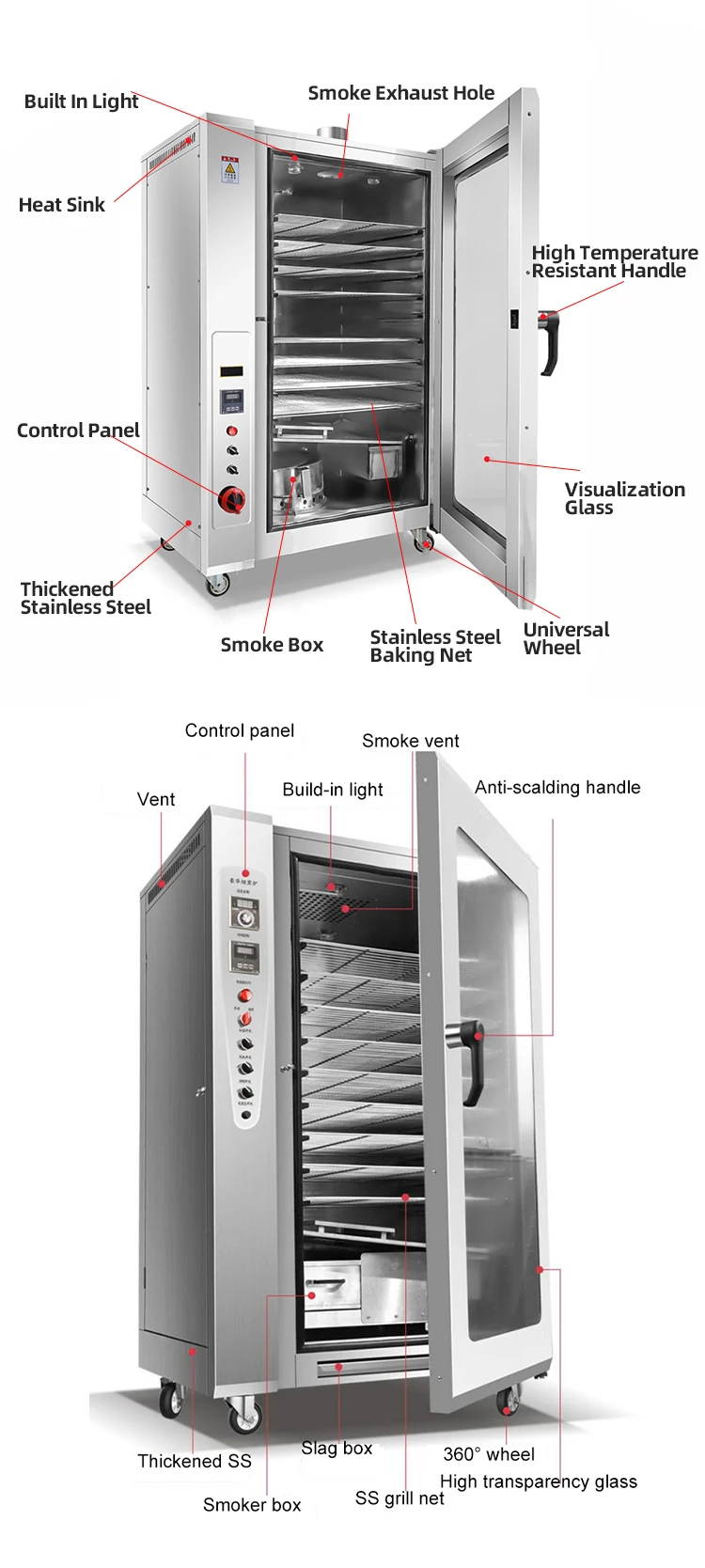 Automatic Meat Smoker Machine Fish Smoking Oven Chicken Smokehouse Catfish Smoking Machine