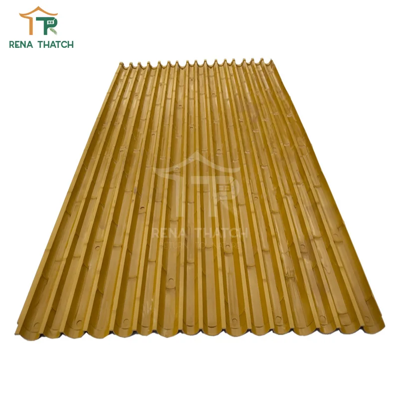 Japanese style artificial flat bamboo fencing synthetic bamboo screening synthetic bamboo fence