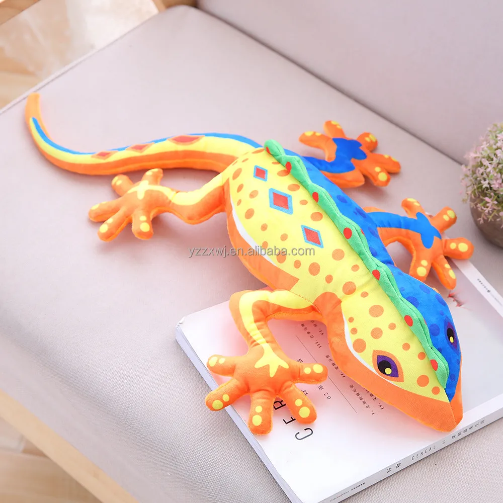Realistic Colorful Stuffed Gecko Plush Toy Monster Soft Toy Manufacturer Creative Long Tail Animals Plushie Geckos