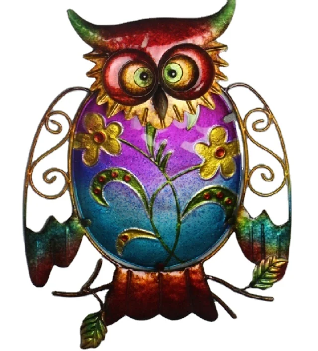 decorative wrought iron metal wire owl wall decor