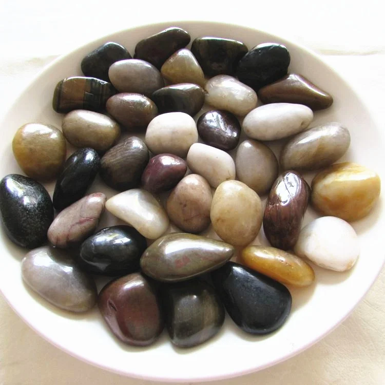 Landscaping stone rocks Mixed color Natural polished river stone for garden decoration