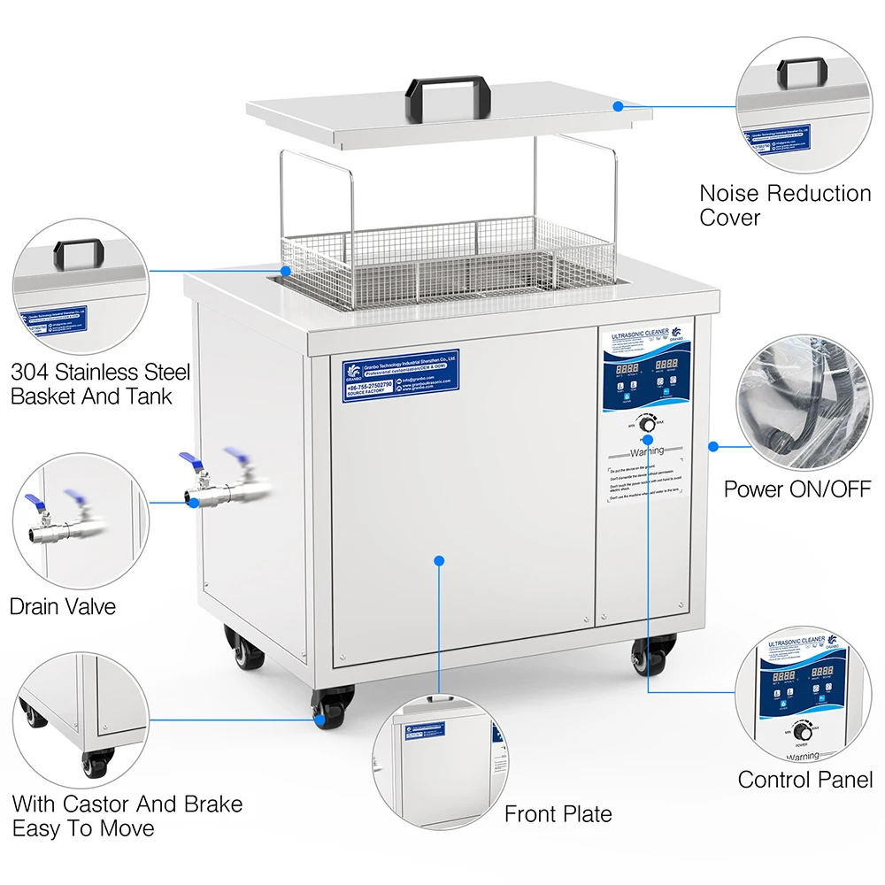 Granbo Industrial Digital Ultrasonic Cleaner 40khz 45L Single Tank Machine 24h Long Working Electric Fuel New Condition Cleaning