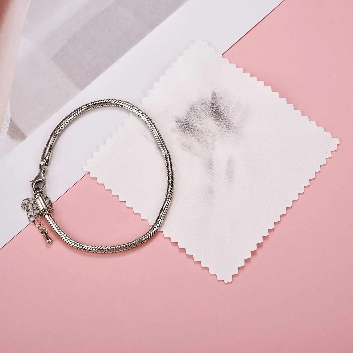 Custom Logo Printed Microfiber Silver Jewelry Care Cleaning Polish Cloth For Jewelry