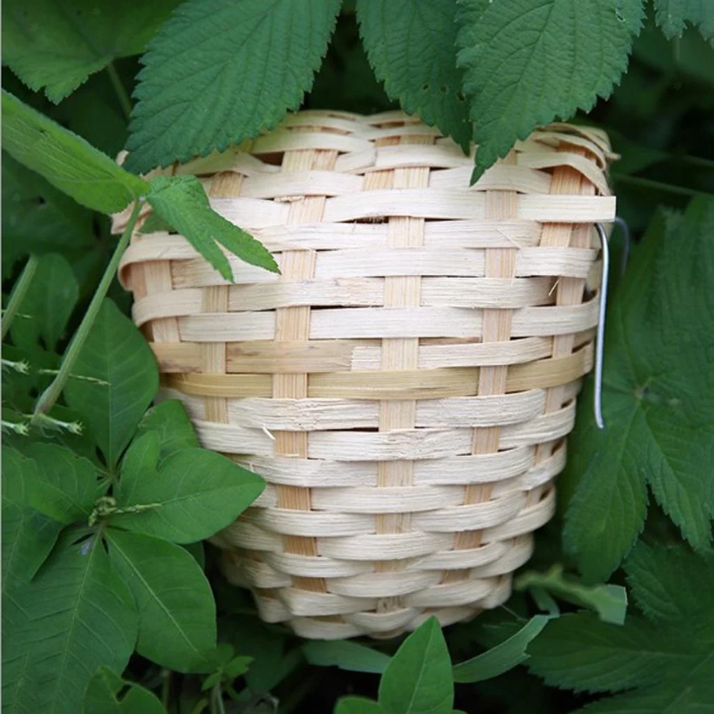 Natural handmade bamboo wicker finch bird nest for canaries