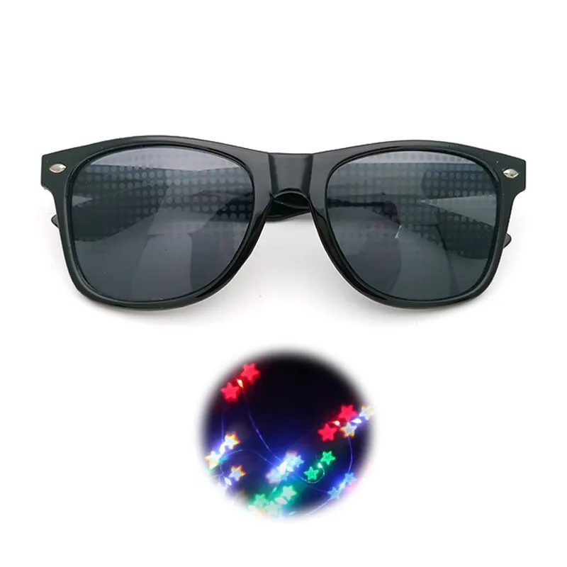 Wholesale 3D Prism Raves Glasses Funny Party Eyewear Firework Effect Lenses Heart Diffraction Glasses