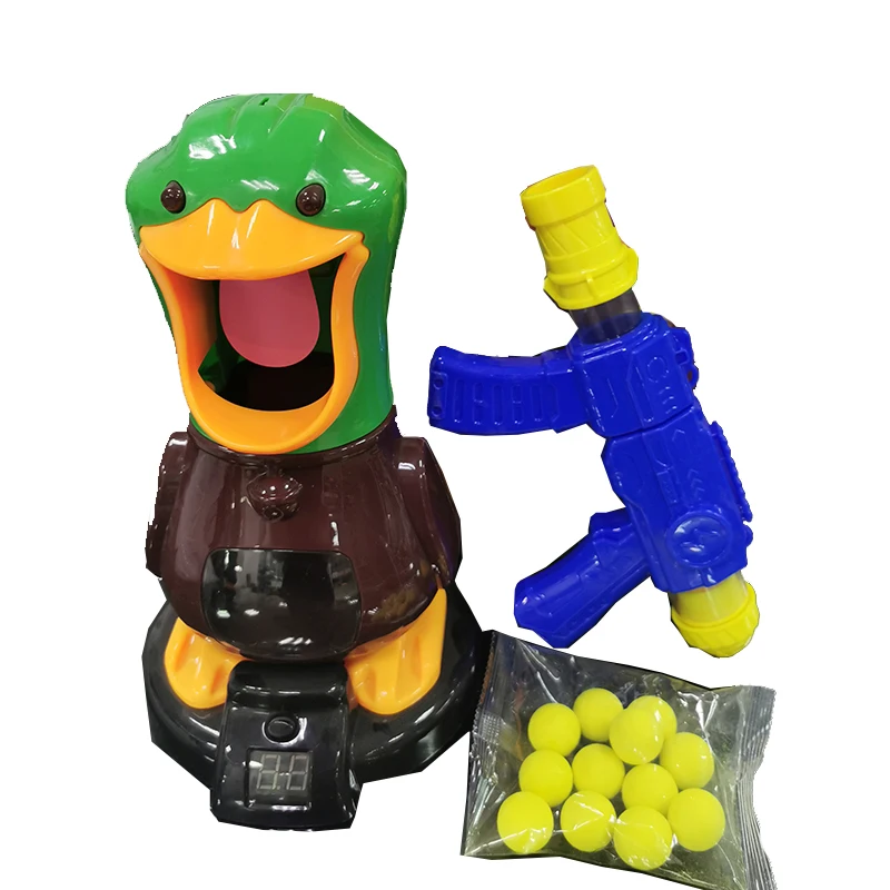 New table top shooting ball toy sound light scoring hit me duck kids shooting games for sale