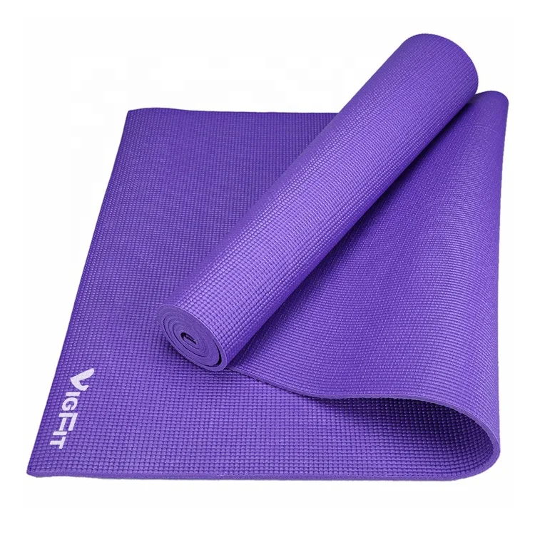 PVC Yoga Mat with Carry Strap for Yoga Fitness and Floor Workout at Home and Gym
