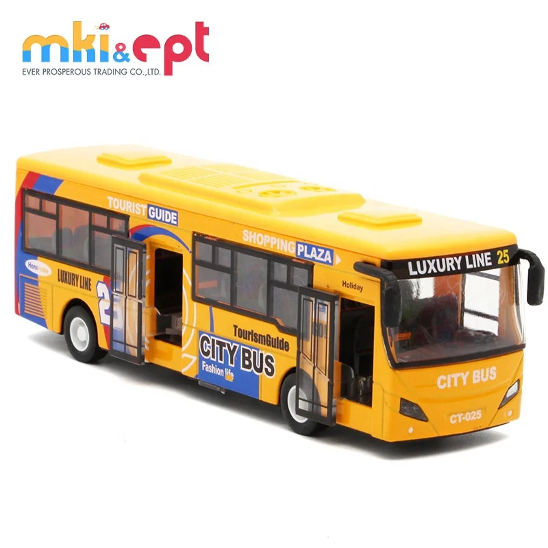 EPT 6Pcs Alloy City Light Sound Pull Back Toy Small Model Scale Buses School Gifts Cars Trucks Kid Alloyed Boy Diecast Toy Buses