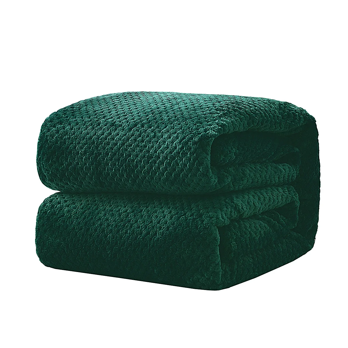 Plain Embossed Pattern Designs Green Pineapple Lattice Flannel Coral Fleece Blanket for Sofa