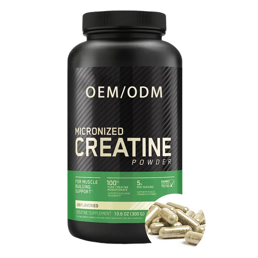 Private Label Halal Wholesale Sports Men Optimum Nutrition Micronized Creatine Powder Monohydrate Creatine Capsules For The Gym
