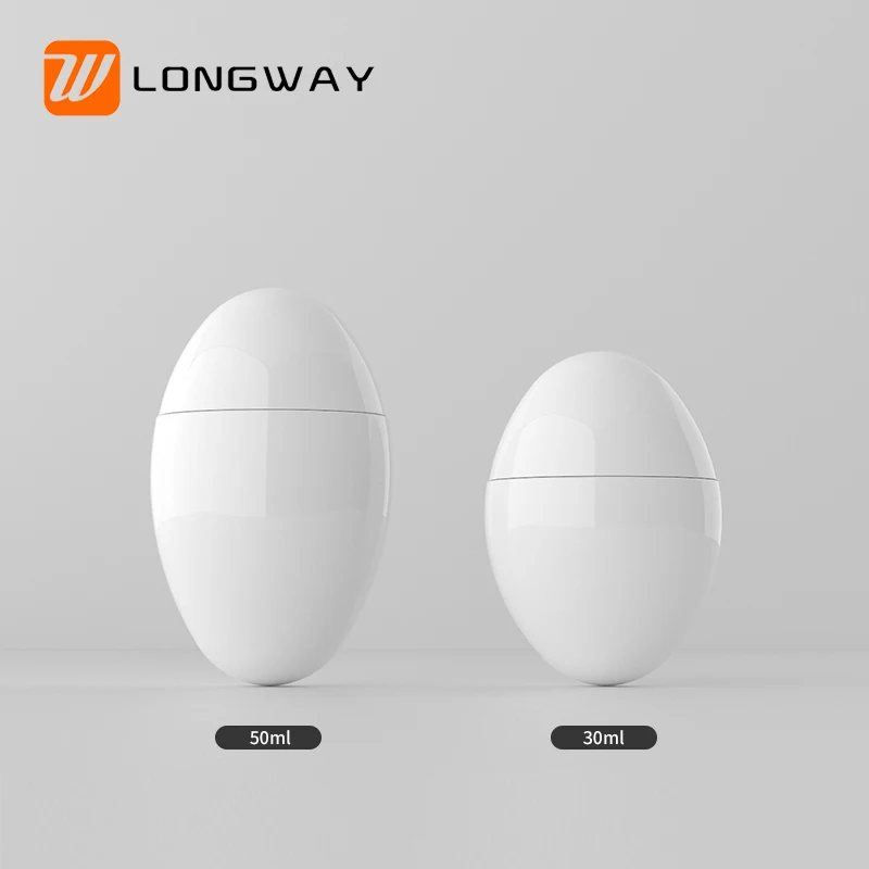Empty 30/50ml egg shaped sunscreen bottle refillable sun care packaging