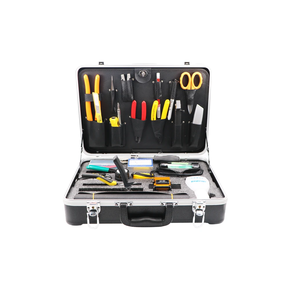 FCST210218 Universal FTTH FTTX Fiber Optic Fusion Splicing Toolkit Including Fiber Cable Jacket Stripper Buffer VFL